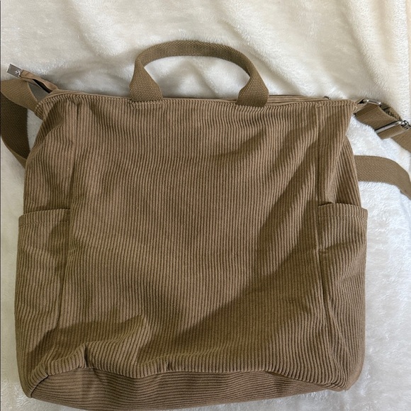 Kalidi Stylish Tan Corduroy Women's Tote Bag - Picture 3 of 8